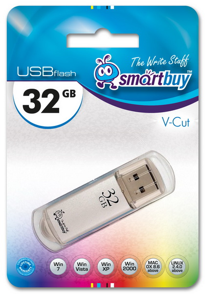 USB флешка 32 GB SMART BUY QUARTZ С КОЛПАЧКОМ USB 2.0 (цвет в ассорт.)