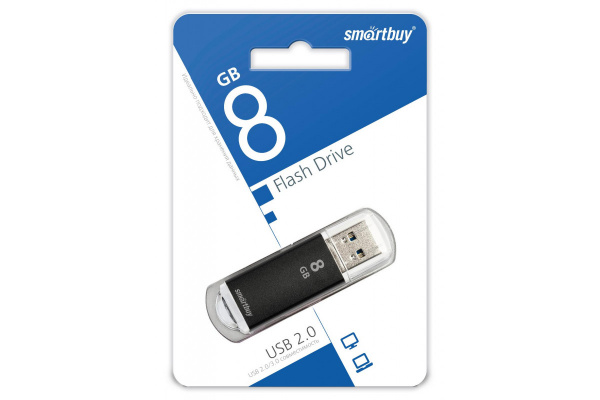 USB флешка 8 GB SMART BUY V-Cut с колпачком USB 2.0 (цвет в ассорт.)