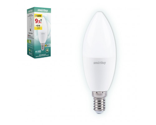 Светодиодная лампа SMARTBUY C37-9,5W/4000/E14 дневной свет 