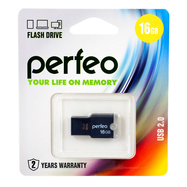 USB флешка 16 GB PERFEO M01 ЧЕРНАЯ МИНИАТЮРНАЯ USB 2.0