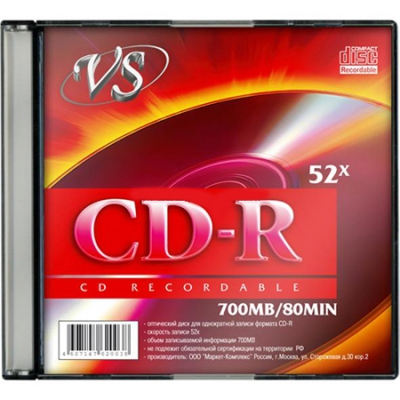 Чистый диск CD-R VS SLIM-BOX