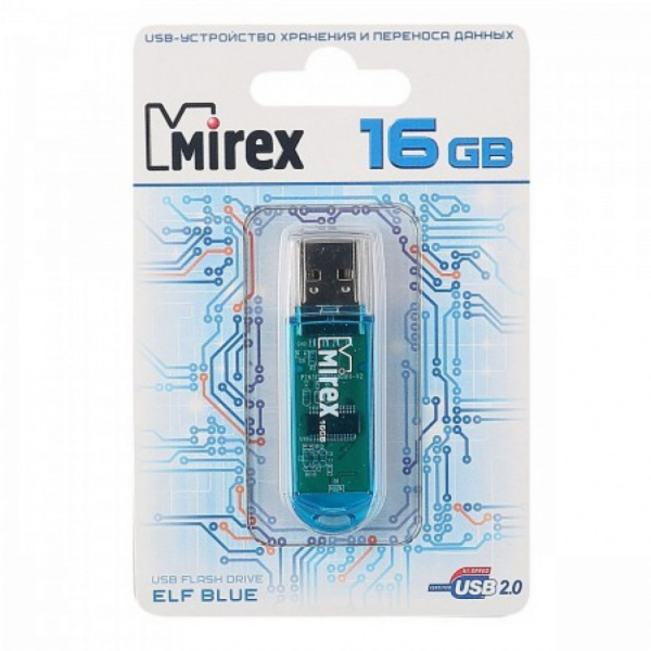 USB флешка 16 GB MIREX ELF (ecopack) USB 2.0 (цвет в ассортименте)