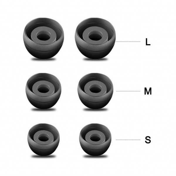 Силиконовые насадки для наушников (3 пары S, M, L)  черный (MR)