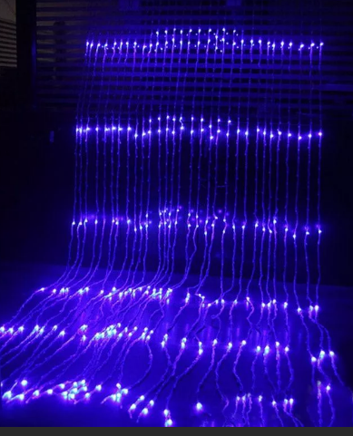Гирлянда "Водопад"  2М х 2М 8 полос 160 светодиода ( синий)