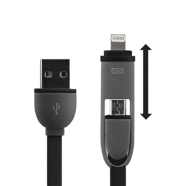 Кабель USB 2в1 microUSB/iPhone 5,6