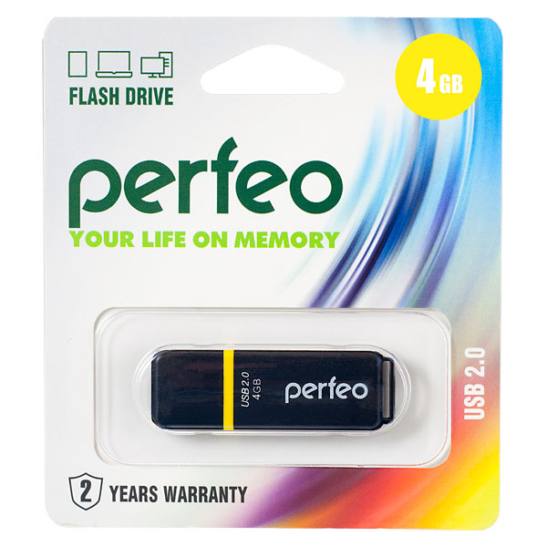 USB флешка 4 GB PERFEO C01 USB 2.0 (цвет в ассорт.)