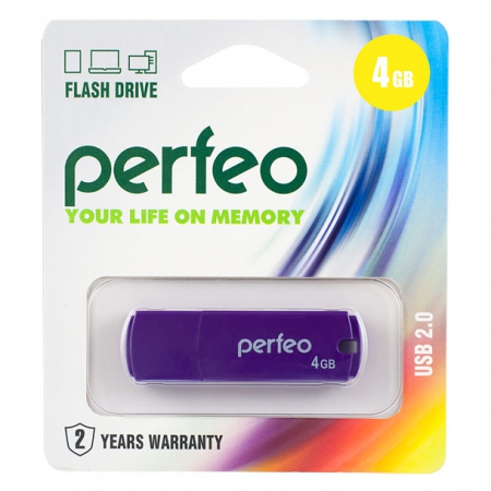 USB флешка 4 GB PERFEO C05 USB 2.0 (цвет в ассорт.)