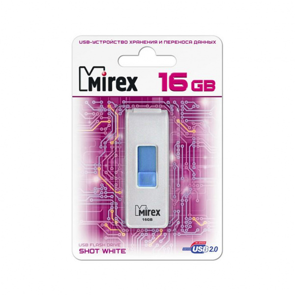 USB флешка 16 GB MIREX SHOT USB 2.0 (цвет в ассортименте)