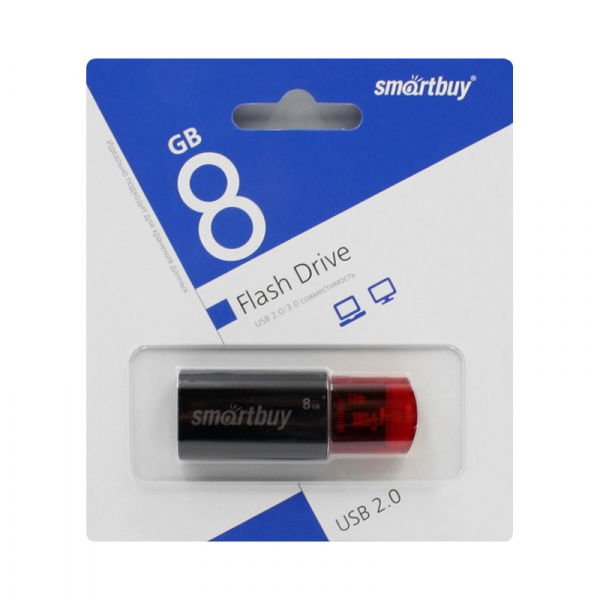 USB флешка 8 GB SMART BUY CLIK  USB 2.0 (цвет в ассорт.)