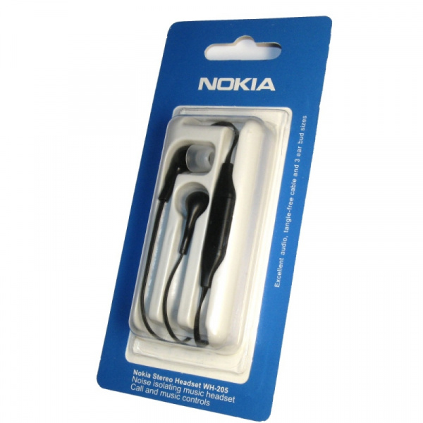 Гарнитура Nokia N95/N96/N78/5800 оригинал (WH-205) чёрн. блистер