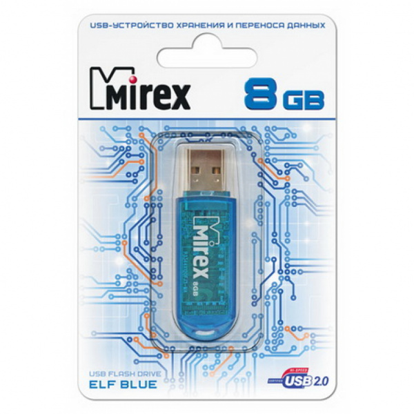 USB флешка 8 GB MIREX ELF USB 2.0 (цвет в ассортименте)