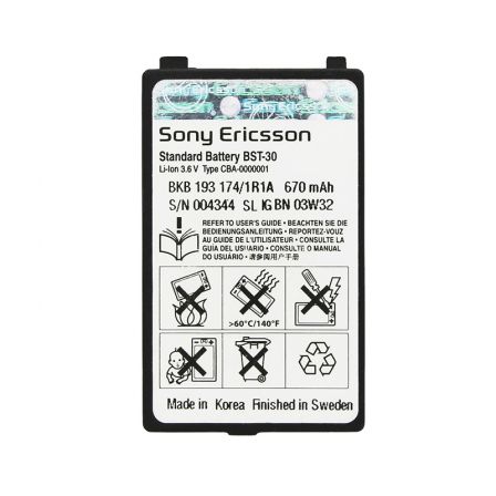 Аккумулятор ОР. Sony Ericsson BST-30