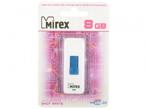 USB флешка 8 GB MIREX SHOT USB 2.0 (цвет в ассортименте)