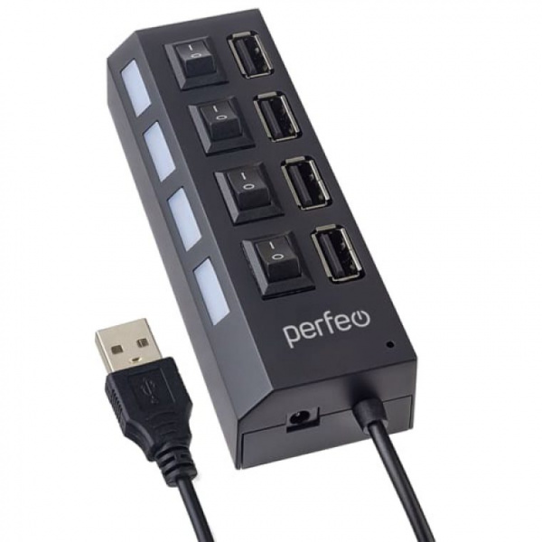 USB разветвитель PERFEO PF-H030 НА 4 ПОРТА