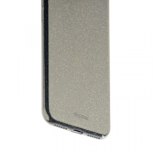 Чехол накладка силикон iPhone XS MAX ( затемнённый c блёстками)
