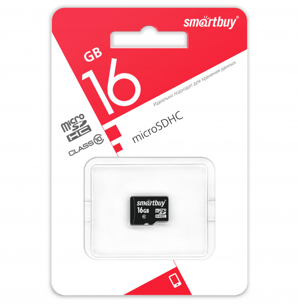 Карта памяти Micro SD 16 GB SMART BUY CLASS 10 (без адаптера)