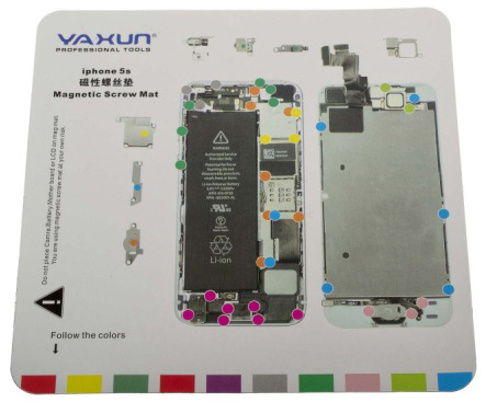 Магнитный коврик yaxun для разборки iPhone 5 (карта винтов)