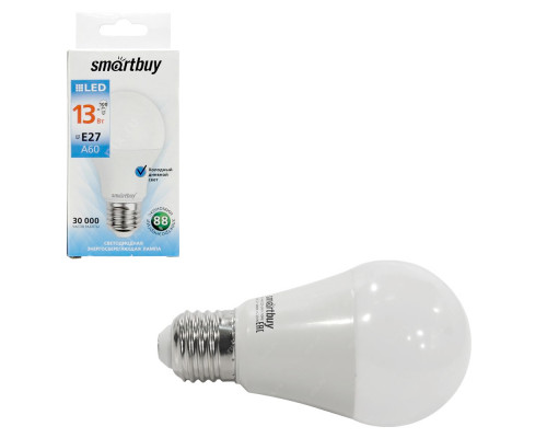 Светодиодная лампа SMARTBUY A60-13W/6000/E27 холодный,дневной свет
