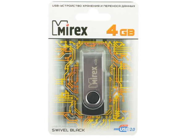 USB флешка 4 GB MIREX SWIVEL USB 2.0 (цвет в ассортименте)