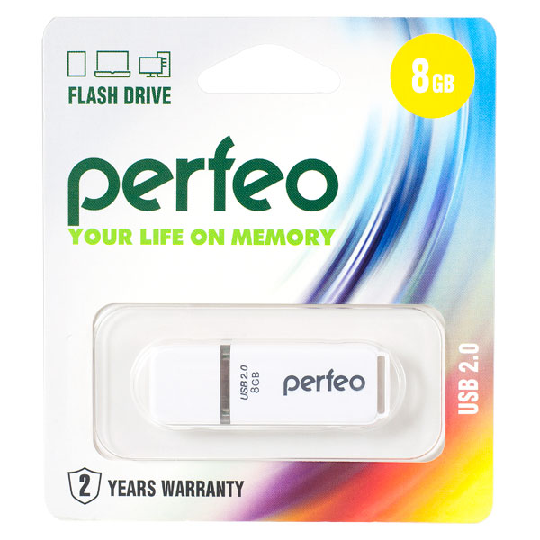 USB флешка 8 GB PERFEO C01 (цвет в ассорт.)